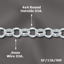 Load image into Gallery viewer, Silver Filled (.925/10) Chain Rolo 4mm Qty:1 ft