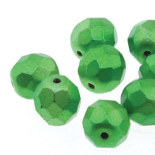 Load image into Gallery viewer, Czech Faceted Fire Polished Rounds 4mm Metalust Apple Qty:40 strung