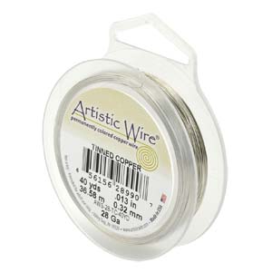 Artistic Wire 28 Gauge Tinned Copper (Plated Silver) Qty:40 Yd