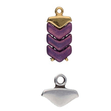 Load image into Gallery viewer, Chevron Duo Bead Ending 'Mikronisi' Antique Silver Plated Qty: 1
