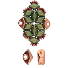 Load image into Gallery viewer, GemDuo Side Bead 'Tripiti' Rose Gold Plated Qty: 1