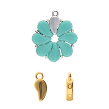 Load image into Gallery viewer, Paisley Duo Bead Ending 'Mamaku' 24k Gold Plated Qty: 1