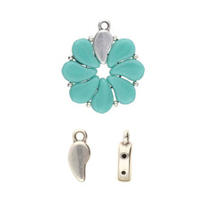 Load image into Gallery viewer, Paisley Duo Bead Ending 'Mamaku' Antique Silver Plated Qty: 1