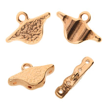 Load image into Gallery viewer, Paisley Duo Bead Ending 'Aosa' Rose Gold Plated Qty: 1