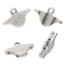 Load image into Gallery viewer, Paisley Duo Bead Ending 'Aosa' Antique Silver Plated Qty: 1