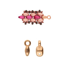 Load image into Gallery viewer, Superduo Bead Ending 'Vourkoti' Rose Gold Plated Qty: 1