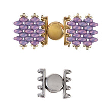Load image into Gallery viewer, Superduo Magnetic Clasp 'Ateni IV' Antique Silver Plated Qty: 1