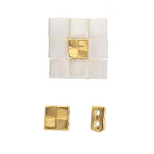 Load image into Gallery viewer, Tila Bead Substitute 'Voutakos' 24K Gold Plated Qty: 1