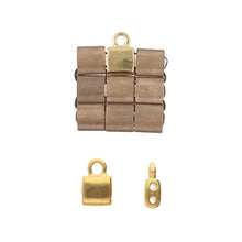 Load image into Gallery viewer, Tila Bead Ending 'Piperi' 24K Gold Plated Qty: 1