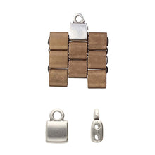 Load image into Gallery viewer, Tila Bead Ending 'Piperi' Antique Silver Plated Qty: 1