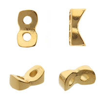 Load image into Gallery viewer, Tila Side Bead 'Tourkou' 24K Gold Plated Qty: 1