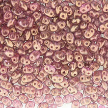 Load image into Gallery viewer, Czech Superduo Beads 2.5x5mm Halo Persian Pink Qty: 10g