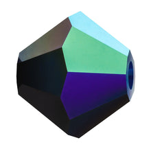 Load image into Gallery viewer, Preciosa 3mm Bicones Jet AB Qty:42