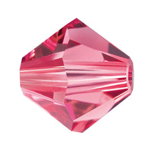 Load image into Gallery viewer, Preciosa 4mm Bicones Indian Pink Qty:31 strung