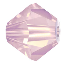 Load image into Gallery viewer, Preciosa 4mm Bicones Rose Opal Qty:31 strung