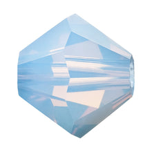 Load image into Gallery viewer, Preciosa 4mm Bicones Light Sapphire Opal Qty:31 strung