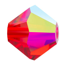 Load image into Gallery viewer, Preciosa 4mm Bicones Siam AB Qty:31 strung