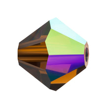 Load image into Gallery viewer, Preciosa 3mm Bicones Smoked Topaz AB Qty:42