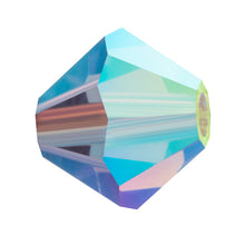 Load image into Gallery viewer, Preciosa 4mm Bicones Tanzanite AB Qty:31 strung