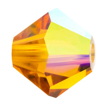 Load image into Gallery viewer, Preciosa 3mm Bicones Topaz AB Qty:42