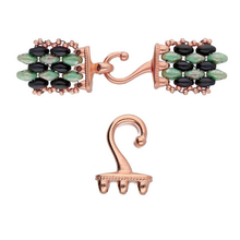Load image into Gallery viewer, Superduo Hook & Eye Clasp 'Mesaria iii' Rose Gold Plated Qty: 1