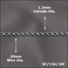 Load image into Gallery viewer, Silver Filled (.925/10) Chain Rolo 1.3mm Qty:1 ft
