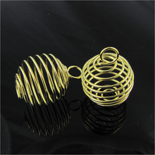 Load image into Gallery viewer, Gold Spiral Bead Cage 15mm Qty:1
