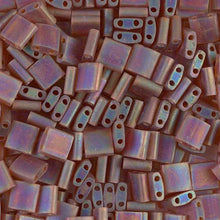 Load image into Gallery viewer, Miyuki Tila Beads 5mm 0134FR Dark Topaz Matte AB Qty:10g Tube