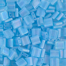 Load image into Gallery viewer, Miyuki Tila Beads 5mm 0148FR Light Blue Matte AB Qty:10g Tube