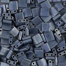 Load image into Gallery viewer, Miyuki Tila Beads 5mm 2001 Gunmetal Matte Qty:10g Tube