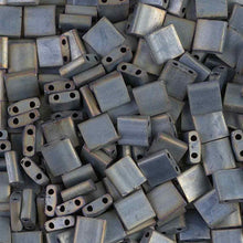 Load image into Gallery viewer, Miyuki Tila Beads 5mm 2002 Silver Grey Matte Qty:10g Tube