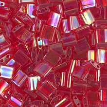 Load image into Gallery viewer, Miyuki Tila Beads 5mm 0254 Red AB Qty:10g Tube