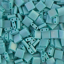 Load image into Gallery viewer, Miyuki Tila Beads 5mm 0412FR Turquoise Green Matte AB Qty:10g Tube
