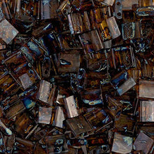Load image into Gallery viewer, Miyuki Tila Beads 5mm 4502 Dark Amber Transparent Picasso Qty:10g Tube