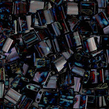 Load image into Gallery viewer, Miyuki Tila Beads 5mm 4504 Garnet Transparent Picasso Qty:10g Tube