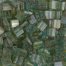Load image into Gallery viewer, Miyuki Tila Beads 5mm 4506 Olivine Transparent Picasso Qty:10g Tube