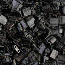 Load image into Gallery viewer, Miyuki Tila Beads 5mm 4511 Smokey Black Matte Picasso Qty:10g Tube