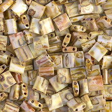 Load image into Gallery viewer, Miyuki Tila Beads 5mm 4512 Canary Yellow Matte Picasso Qty:10g Tube