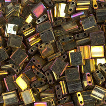 Load image into Gallery viewer, Miyuki Tila Beads 5mm 0462 Gold Iris Qty:10g Tube