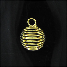 Load image into Gallery viewer, Gold Spiral Bead Cage 20mm Qty:1
