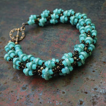 Load image into Gallery viewer, Czech Wheel Beads 6mm Chalk Capri Gold Qty:10g *D*