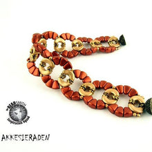 Load image into Gallery viewer, Czech Nib-Bit Beads 5x6mm Bronze Fire Red Qty:10 grams