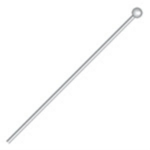 Silver Plated Headpins with Ball 1in 21 Gauge Qty:50