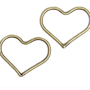 Antique Gold Heart Rings Soldered 14mm *D* Qty:1