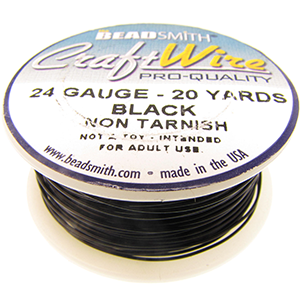 Craft Wire 24 Gauge Black Qty:20 yds