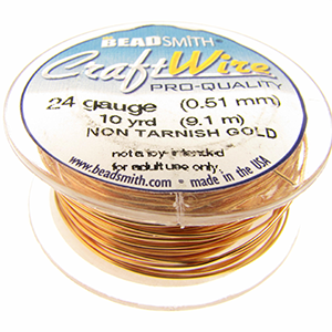Craft Wire 24 Gauge Non-Tarnish Gold Qty:10 yds