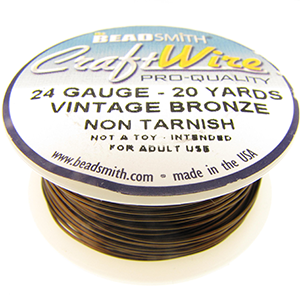 Craft Wire 24 Gauge Vintage Bronze Qty:20 yds