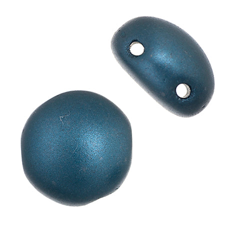 Czech Candy Beads 8mm Petrol Blue Pastel Pearl Qty:22 Beads