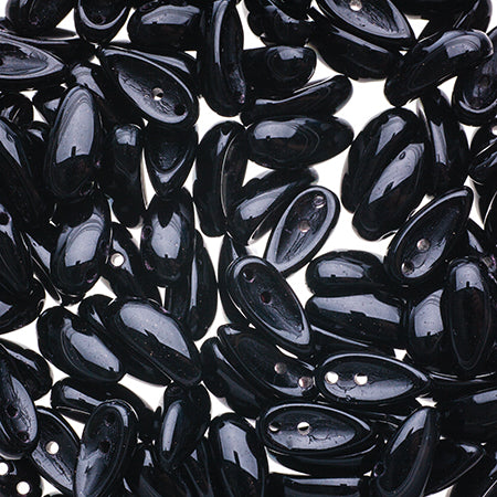 Czech Chilli Beads 4x11mm Opaque Black Qty:25 beads
