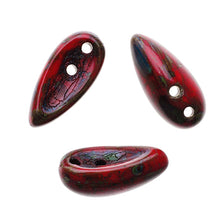 Load image into Gallery viewer, Czech Chilli Beads 4x11mm Opaque Red Travertine Qty:25 beads
